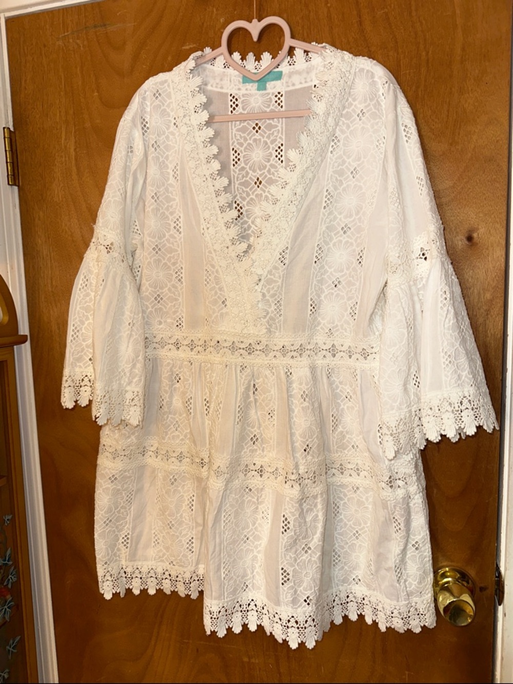Melissa Odabash White Lace V-Neck Tunic